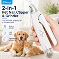 Petsyl™ 2-in-1 Dog Nail Grinder & Trimmer — Quiet, Rechargeable Electric Nail File