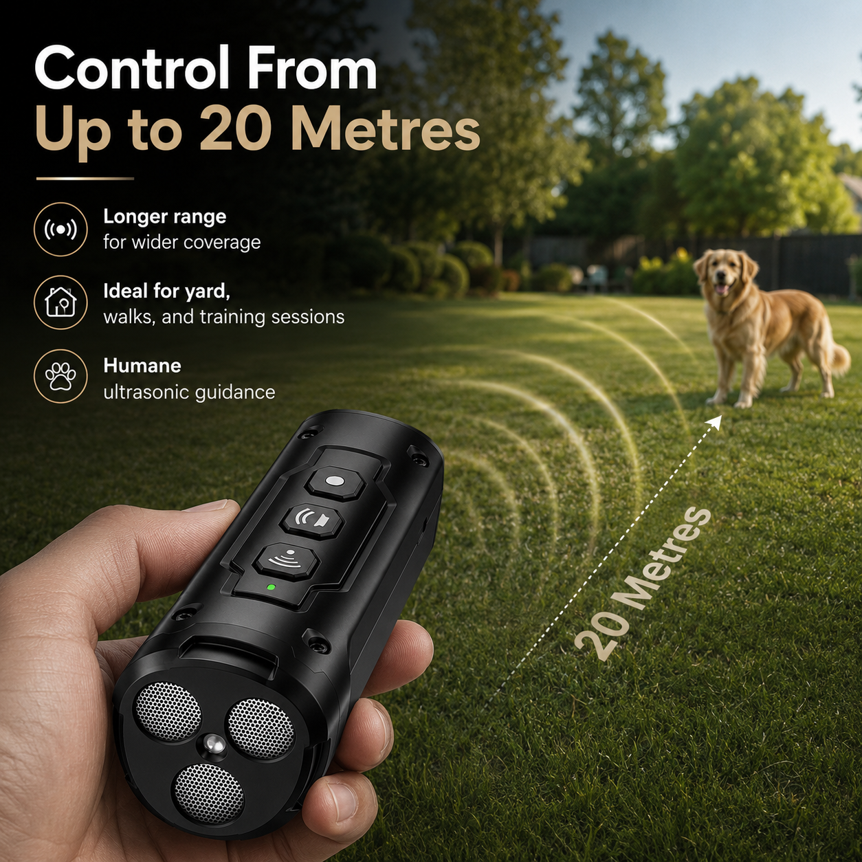 Petsyl™ Humane Ultrasonic Anti-Bark & Training Device — No-Shock, Rechargeable