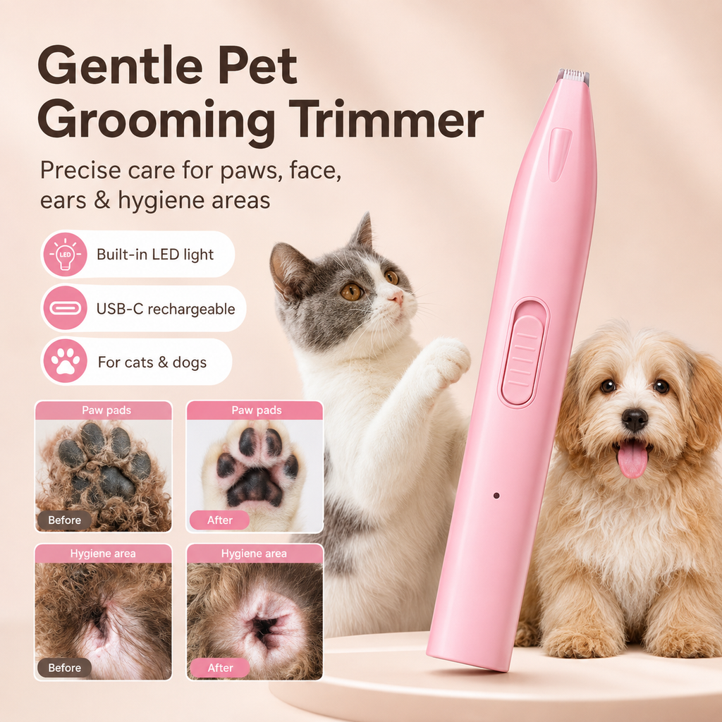 Petsyl™ Precision Pet Grooming Trimmer — Quiet Cordless Clippers for Paws, Face & Sensitive Areas