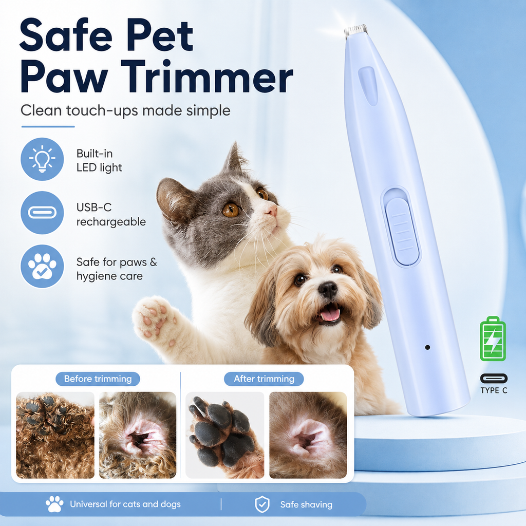 Petsyl™ Precision Pet Grooming Trimmer — Quiet Cordless Clippers for Paws, Face & Sensitive Areas