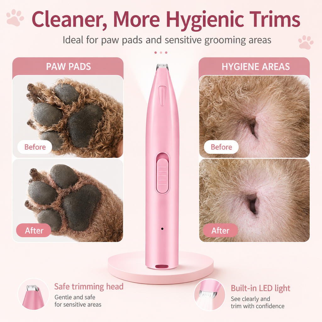 Petsyl™ Precision Pet Grooming Trimmer — Quiet Cordless Clippers for Paws, Face & Sensitive Areas