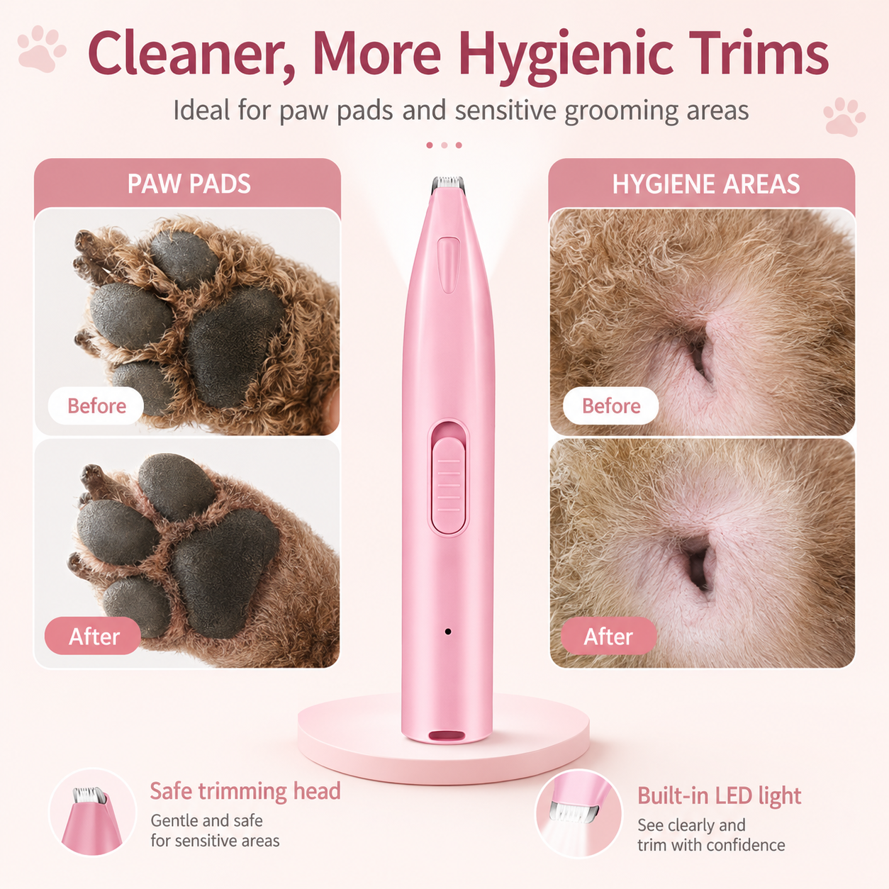Petsyl™ Precision Pet Grooming Trimmer — Quiet Cordless Clippers for Paws, Face & Sensitive Areas