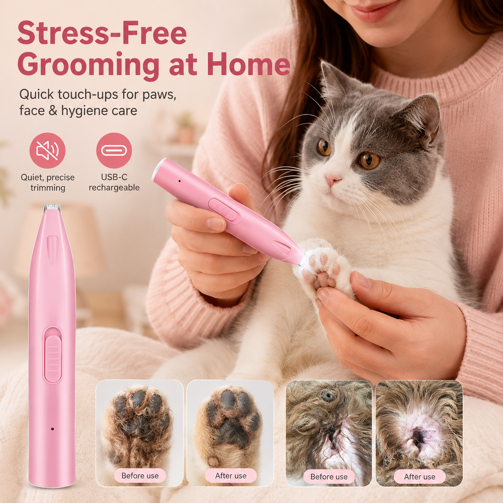 Petsyl™ Precision Pet Grooming Trimmer — Quiet Cordless Clippers for Paws, Face & Sensitive Areas
