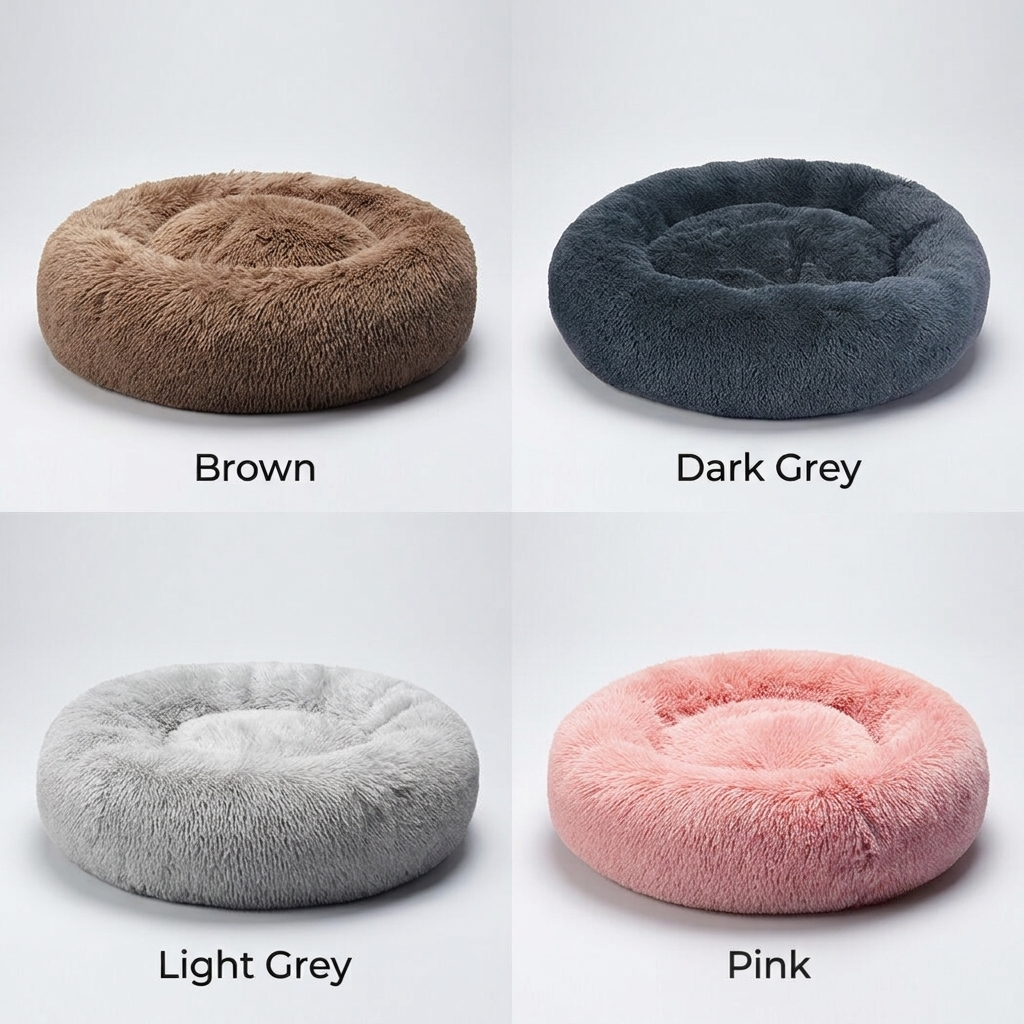 Petsyl™ Calming Donut Dog Bed — Plush Anti-Anxiety Bed, Machine Washable
