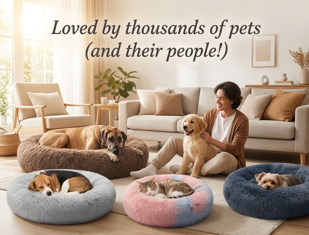 Petsyl™ Calming Donut Dog Bed — Plush Anti-Anxiety Bed, Machine Washable